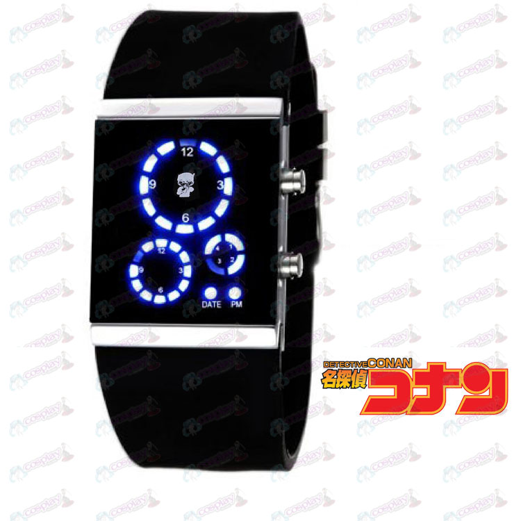 Detective Conan Acessórios LED relógio versão coreana da bandeira negra