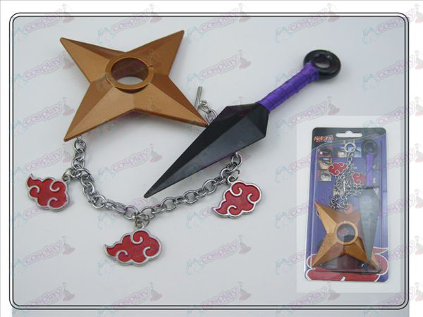 Naruto Shuriken + ouro amargo Nenhum + pulseira (três peças)