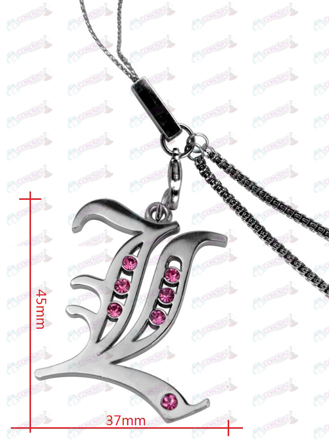 Death Note bandeira AccessoriesL com cadeia de telefone Diamond (diamante rosa)