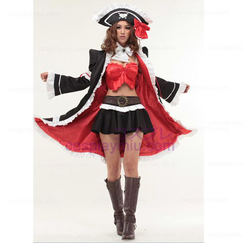 Red Lily Anna Cosplay Anime Halloween pirata Maid Trajes