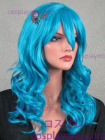 22 "peruca de Cosplay Teal Azul Ondulado