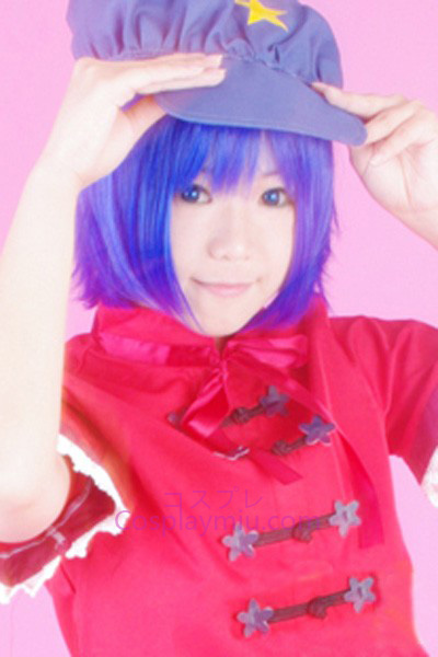 Touhou Project Miyako Yoshika peruca azul escuro