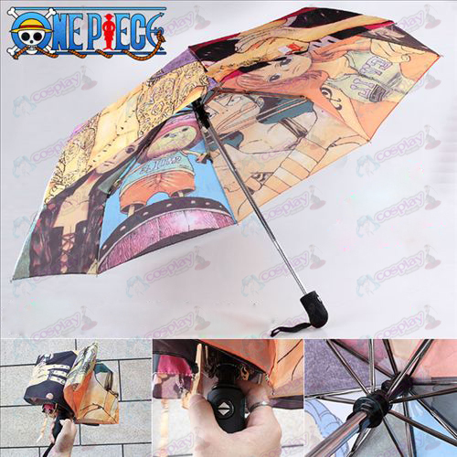 One Piece Acessórios caráter cor guarda-chuva automático dobra