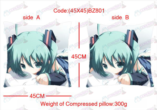 (45X45) BZ801-Hatsune Miku Acessórios Anime alinhou travesseiro quadrado