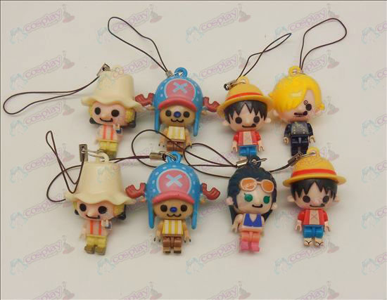 8 modelos One Piece acessórios da boneca móvel Correia (três governança) móvel