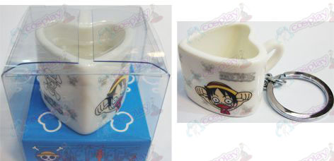 One Piece Acessórios Heart Shaped Ceramic Cup-chaves
