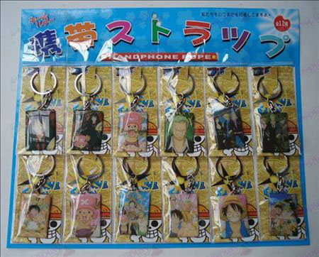 One Piece Accessories12 placas montadas Keychain