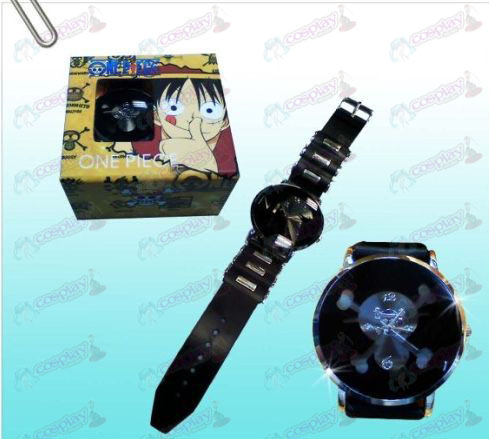 One Piece Acessórios Black Skull relógios