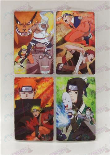4 PVC Naruto cartão de adesivos