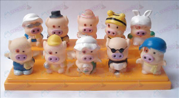 10 boneca lagoa porco McDull plástico