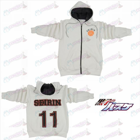 Basquetebol Kuroko Accessories11 números logotipo zipper moletom com capuz camisola branca