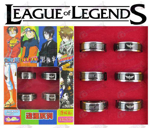 League of Legends Acessórios preto de aço anel rotativo (6 / set)
