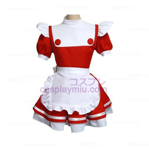 Vermelho-branco Maid Uuniform Cosplay Lolita