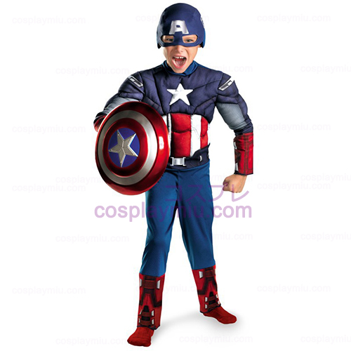 Os Vingadores Capitão América clássico do músculo traje Criança Peito
