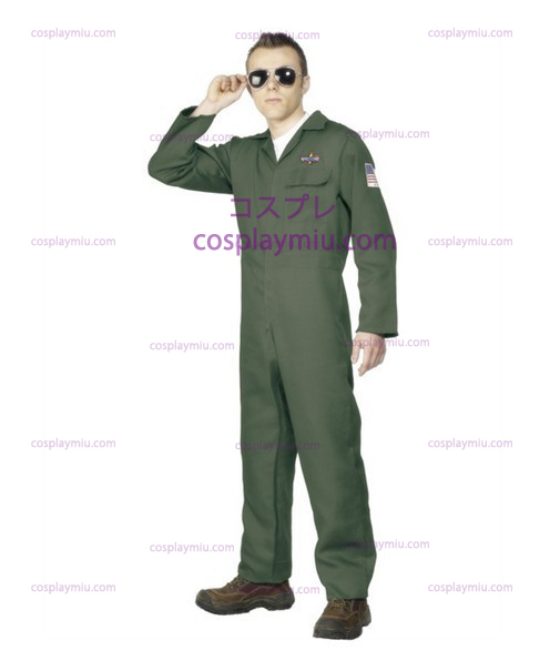 Adulto Masculino Piloto Aviador Topgun fantasia traje vestido