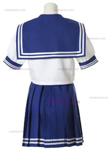Azul e branco mangas curtas Sailor uniforme escolar