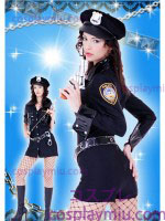 Sexy manga comprida traje Polícia Senhora Patched