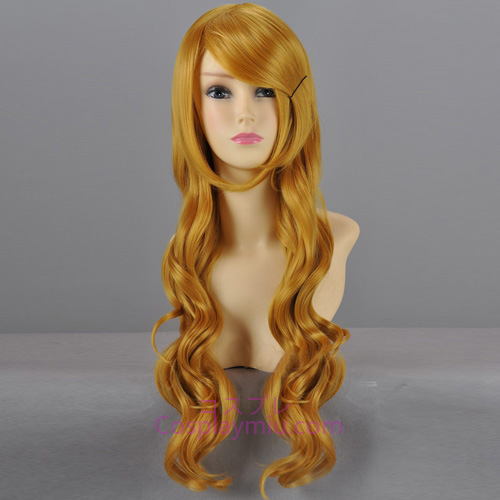 Touhou Project Kirisame Marisa Blond longa peruca Curly Cosplay