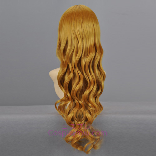 Touhou Project Kirisame Marisa Blond longa peruca Curly Cosplay