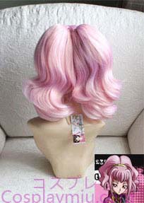 Code Geass Anya Alstreim rosa Curly Cosplay peruca